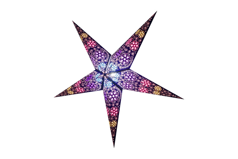 Firework Violet (XL) - Handmade 5 Pointed Paper Star Lantern